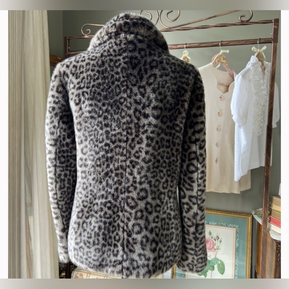 Calvin Klein Leopard Print Faux Fur Coat - Picture 4 of 5